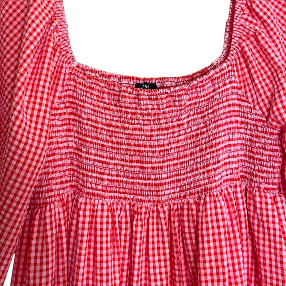 Nobody’s Child Women's ‘Kylie’ Midi Smock Dress Gingham Red/Pink Size UK 10 US 6 - Picture 9 of 12